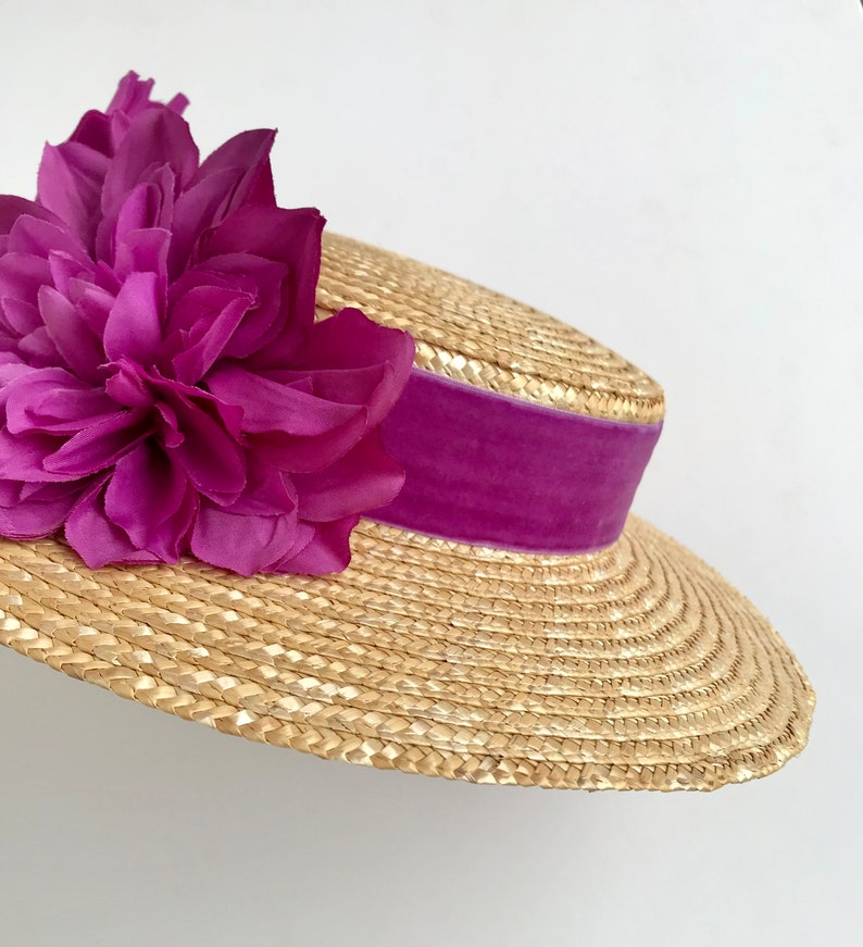 Canotier plato ala ancha buganvilla Canotier plat aile large bougainvillier Wide-Brimmed and flat crown Straw Hat zdjęcie 9