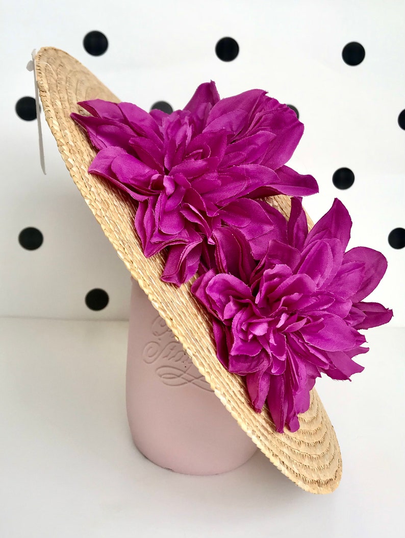 Canotier plato ala ancha buganvilla Canotier plat aile large bougainvillier Wide-Brimmed and flat crown Straw Hat zdjęcie 8