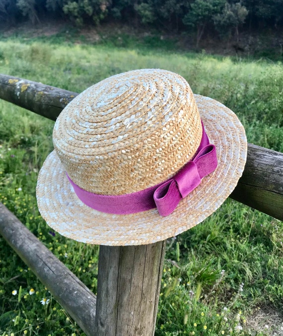 Boater hat velvet bow tie - CHAPEAU 