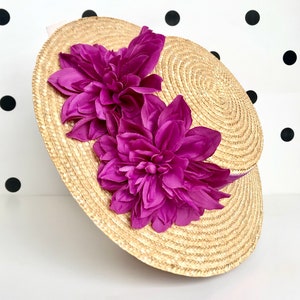 Canotier plato ala ancha buganvilla Canotier plat aile large bougainvillier Wide-Brimmed and flat crown Straw Hat zdjęcie 7