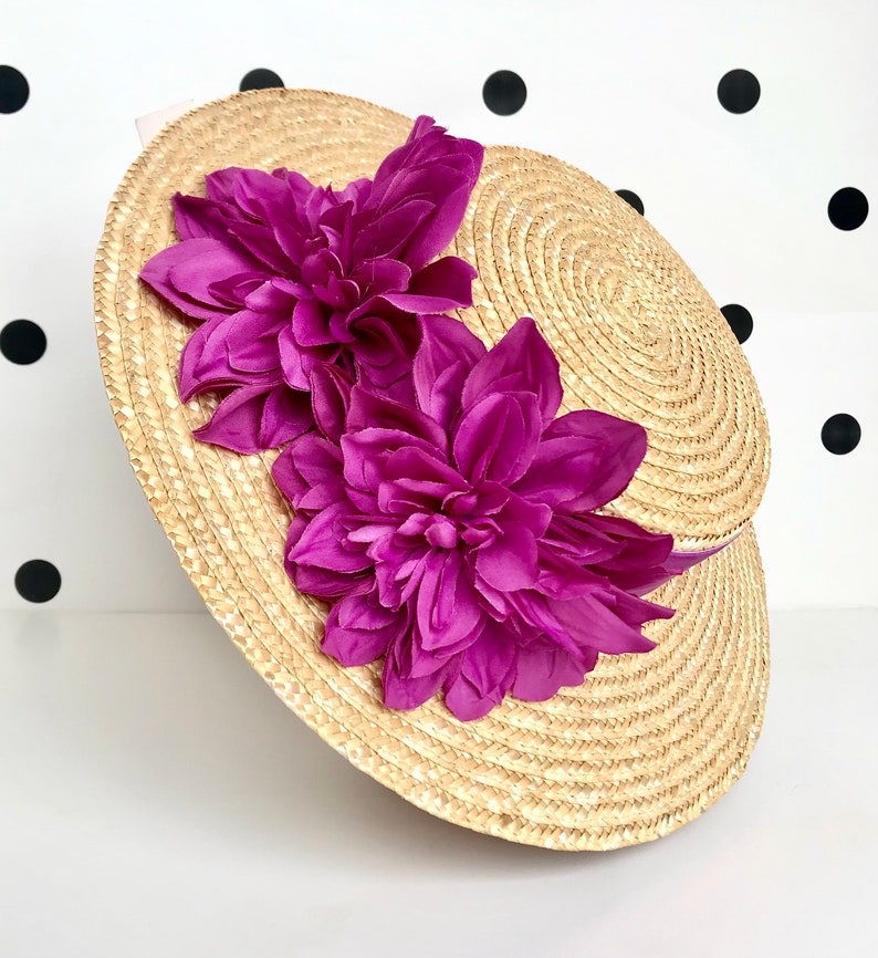 Canotier plato ala ancha buganvilla Canotier plat aile large bougainvillier Wide-Brimmed and flat crown Straw Hat zdjęcie 7