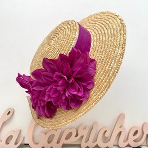 Canotier plato ala ancha buganvilla Canotier plat aile large bougainvillier Wide-Brimmed and flat crown Straw Hat zdjęcie 5