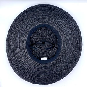 Canotier wide brim black Canotier plat noir à long bord Wide-Brimmed and flat crown Black Straw Hat YES