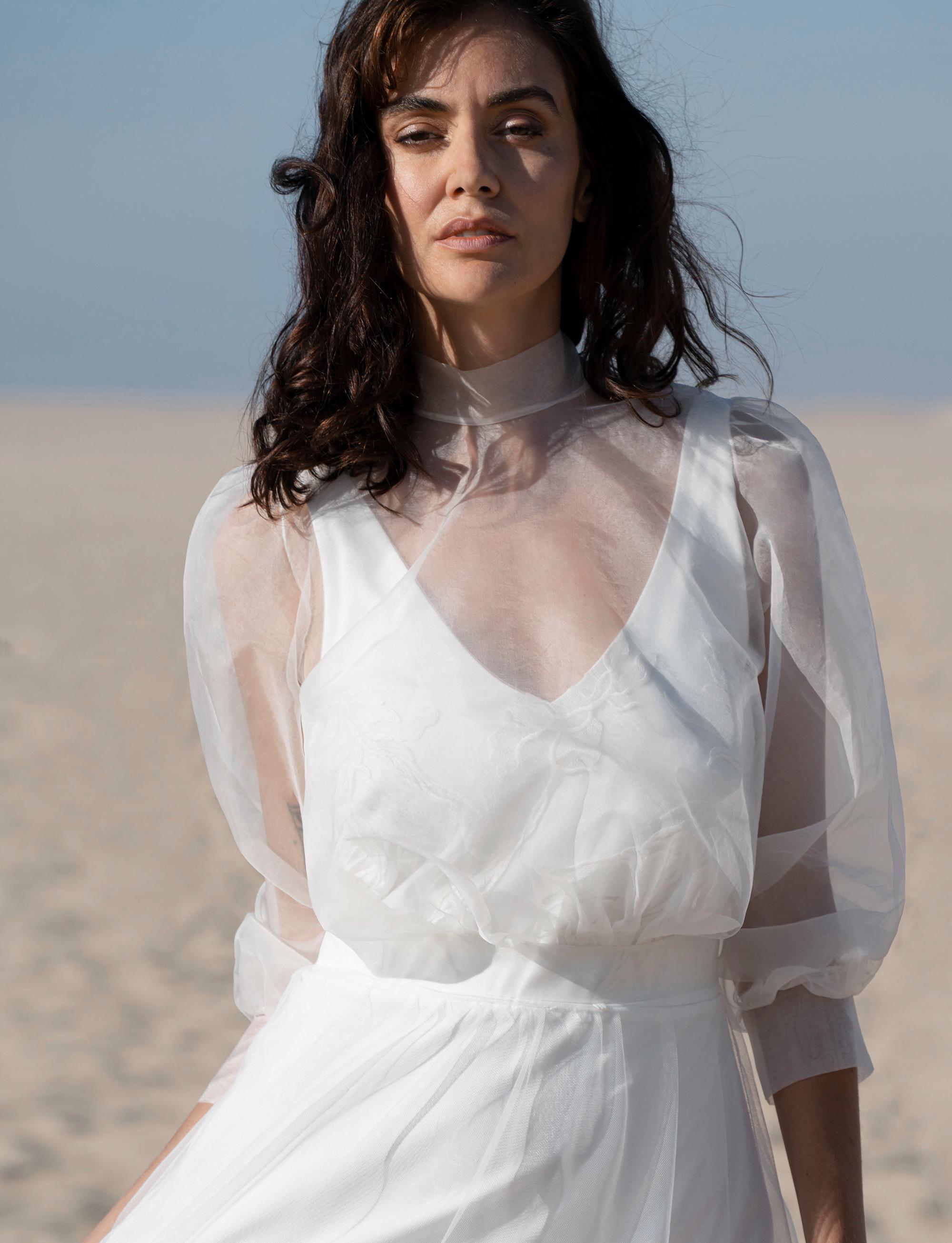 organza wedding dress topper Silk Organza Bridal Topper, High Neckline Wedding Dress Top, Vintage Style  Sheer Bridal Jacket - Anthea Top