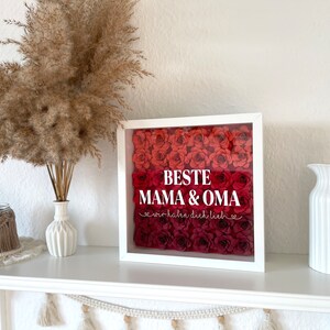 Personalized gift | Paper flowers | 25 x 25 cm | 3D picture frame | Individual | Flower frame | Rose frame | Birthday | Flower box
