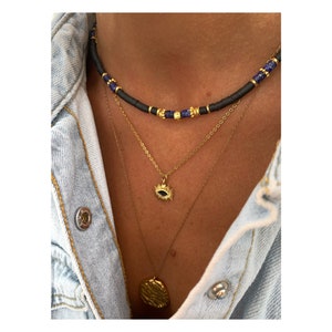 NYMPH / Heishi and granite choker necklace - Boho chic - Women - Gift - Lithotherapy - Surfer