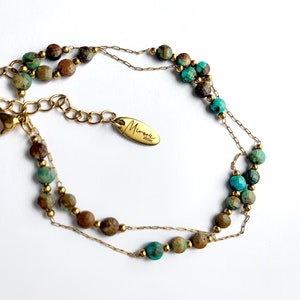 Necklace ASIA African Turquoise / stainless - Boho chic - Woman - Gift - Lithotherapy
