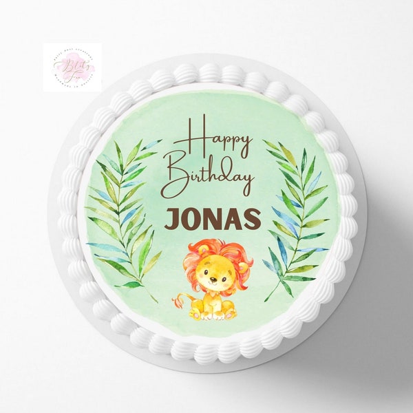 Tortenaufleger Dschungel | Geburtstag Torte Safari| Torte Löwe | Verschiedene Größen  | Safari design Kuchen | Happy Birthday Torte Jungle
