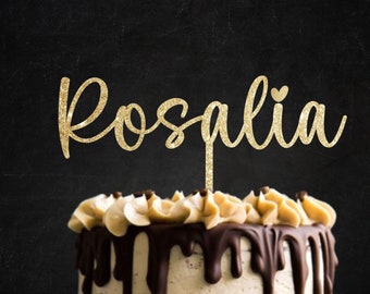Holz Cake Topper Personalisiert aus Holz mit Name | Tortenstecker aus Holz | Kuchenstecker | Caketopper | Wunschname | Geburtstagstorte