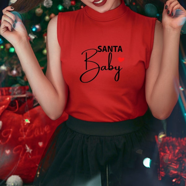Santa Baby | Iron on Sticker | Ironing motif | Ironing Sticker | Geschenkidee | Weihnachten | Damen Weihnachten | Weihnachts T Shirt