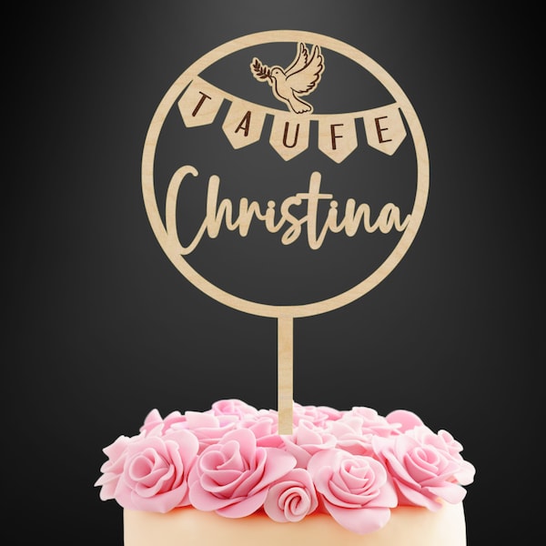 Cake Topper Taufe Personalisiert Holz Taufe Erstkommunion Kommunion Firmung  Name Kuchentopper Kuchen Deko