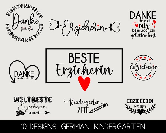 Erzieherin Plotterdatei Svg | Erzieher Svg | Tagesmutter | Kindergarten Abschied | Danke Svg -Cricut Silhouette | Danke Clipart Geschenk svg
