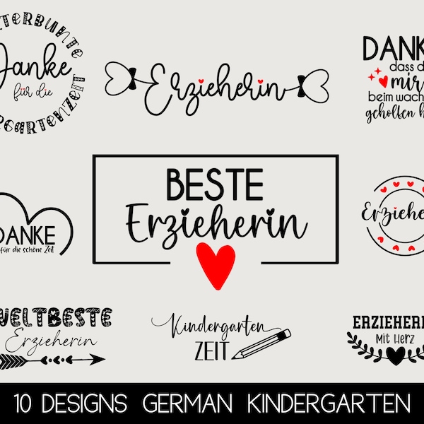 Erzieherin Plotterdatei Svg | Erzieher Svg | Tagesmutter | Kleuterschool Abschied | Danke Svg-Cricut silhouet | Danke Clipart Geschenk SVG