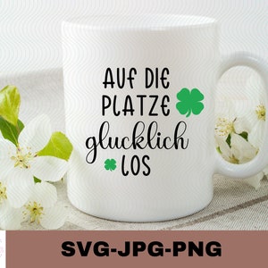 Auf die Plätze glücklich los |カットファイル Cricut | Aufkleber ステッカー zum selbst ausdruken | Digitaler ダウンロード - svg jpg png