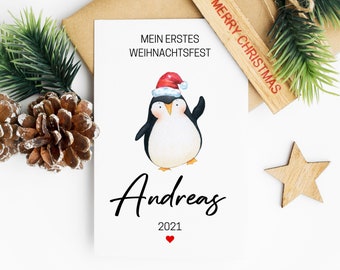 Mein erstes Weihnachtsfest | Grußkarte | Weihnachtskarte | Karte personalisiert | Baby Karte | Erstes Weihnachten
