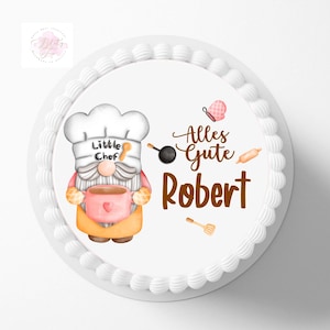 Tortenaufleger  für einen Koch , Personalisiert mit Wunschname und Datum oder Zahl ,  Chefkoch , Hobbybäcker Fondant