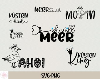 Plotterdatei Meer | Möwe | Meeresmotief | Urlaub | Zomer |  Schneidedatei Cricut |  Plotterdatei | Digitaal downloaden