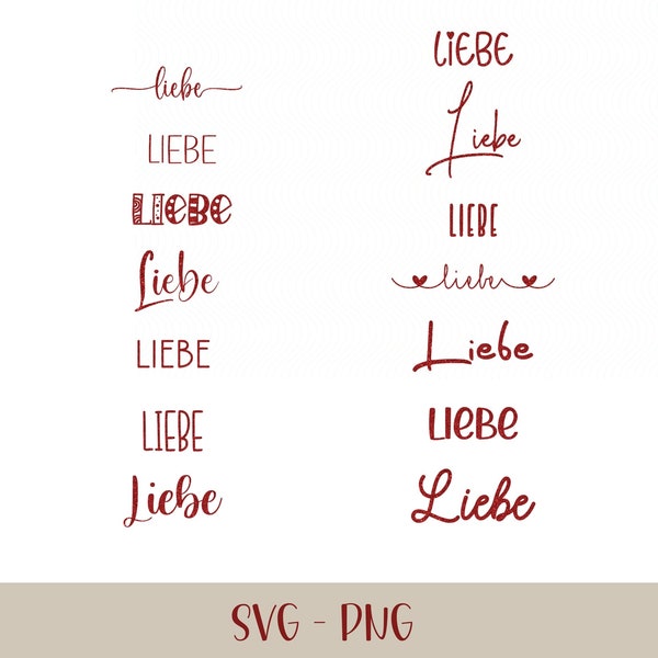 Liebe Plotterdatei | Cut file Cricut Love | Silhouette German Aufkleber Sticker | Deutsch | Digitaler Download - svg jpg png