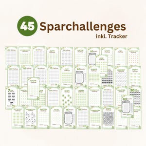 Sparchallenge A4, A6 | Digital download |  Budgetbuch Set |Umschlagmethode Sparbinder Glücksbringer Motiv | Deutsch Sparchallange