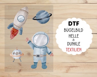 Astronaut Bügelbild  | DTF | Bügelmotiv | Bügel - Transferbild | Bügeltransfers | Hitzetransfer Patch | Applikation | Aufbügeln