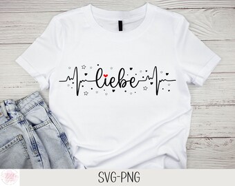 Liebe Heartbeat SVG | Alla hjärtans dag skjortadesign (digital nedladdning)