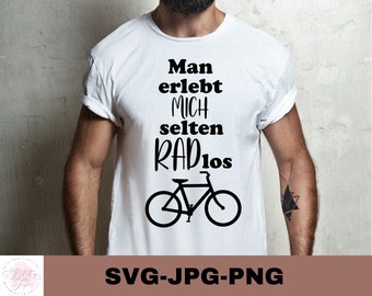 Man erlebt mich selten Radlos Cycling SVG | Funny German Bike Sticker (Digital Download)