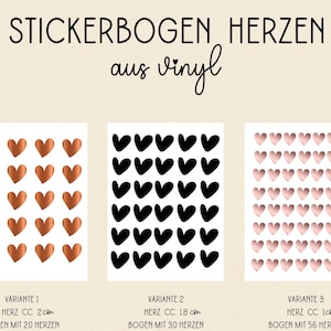 Stickerbogen Herzen |  Herz Aufkleber |  Autoaufkleber Herz | Vinylaufkleber  | Laptop Aufkleber | Heart Sticker
