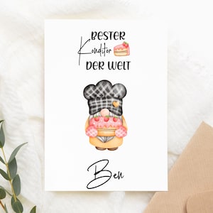 Mejor pastelero del mundo |  | tarjeta de cumpleaños Amantes de los pasteles | Tarjeta plegable | de cumpleaños | de confitería Hornear pasteles |