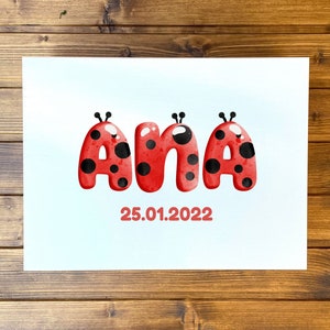 Erinnerungsbox aus Holz | Marienkäfer | Erinnerungskiste | Baby Box | Holzkiste | Keepsake | Personalisierte Kiste | Gift Box | Storage Box