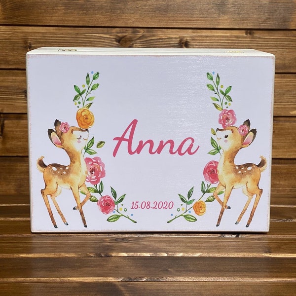 Erinnerungsbox aus Holz | Memory Box | Erinnerungskiste | Baby Box | Holzkiste | Keepsake | Personalisierte Kiste | Gift Box | Storage Box