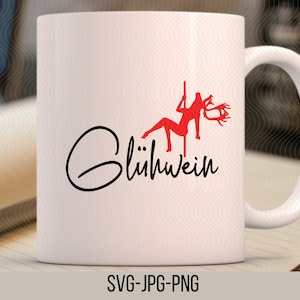 Glühwein | Plotterdatei | Aufkleber Sticker zum selbst ausdrucken | Geschenkidee Weihnachten | - svg jpg png