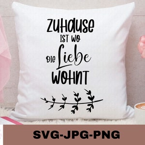 Zuhause ist wo die Liebe wohnt | Plotterdatei | Winter Aufkleber Sticker zum selbst ausdrucken | Digitaler Download - svg jpg png