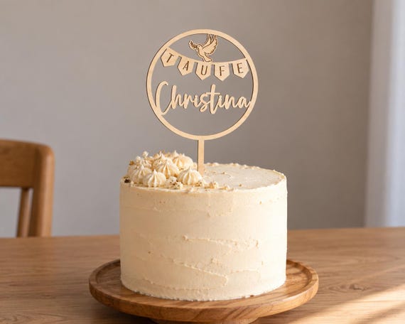 Cake Topper Taufe Personalisiert Holz Taufe Erstkommunion Kommunion Firmung  Name Kuchentopper Kuchen Deko