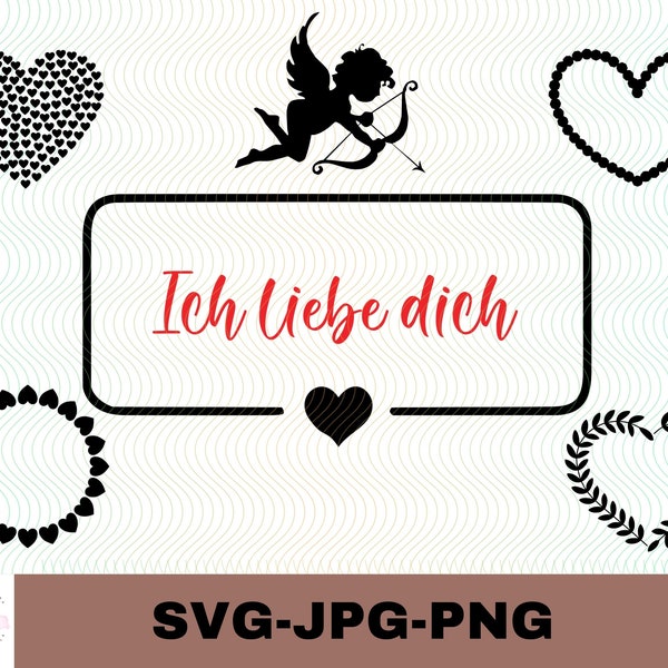 Valentinstag | Valentines | PS Ich liebe dich | Herzen | Wedding | Hochzeit | Plotterdatei | Bundle | Digitaler Download - svg jpg png