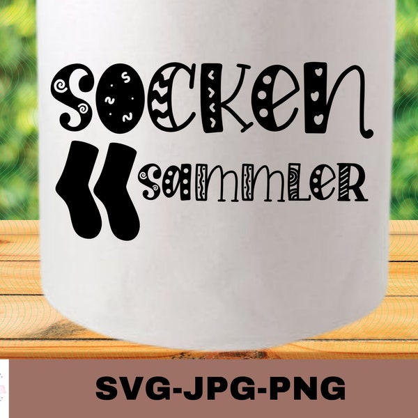 Socken Sammler | Plotterdatei | Cut file Cricut | Aufkleber Sticker zum selbst ausdrucken | Digitaler Download - svg jpg png