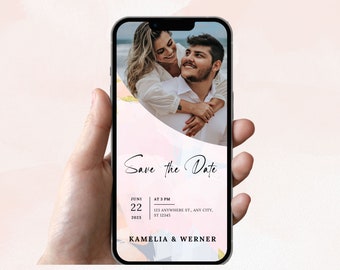Digitale Save the date Karte zum versenden WhatsApp Wir heiraten Karte  Terminankündigungen Hochzeitseinladung personalisiert Kalender