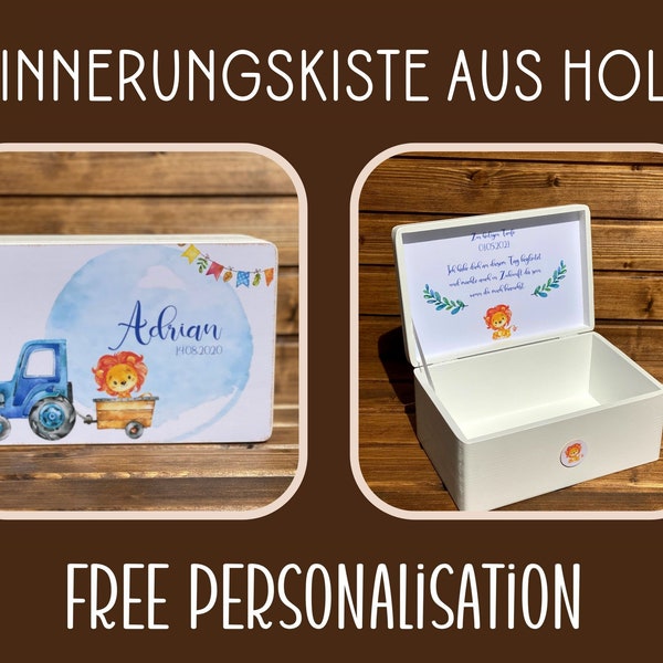 Erinnerungsbox aus Holz | Memory Box | Erinnerungskiste | Baby Box | Holzkiste | Keepsake | Personalisierte Kiste | Gift Box | Storage Box