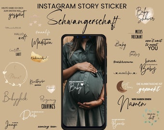 Instagram Story Stickers Schwangerschaft Verkünden, 50 Custom