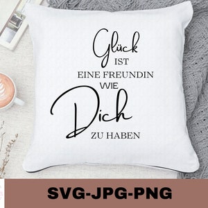Glück ist eine Freundin wie dich zu haben | Plotterdatei | Winter Aufkleber Sticker zum selbst ausdrucken | Digitaler Download - svg jpg png