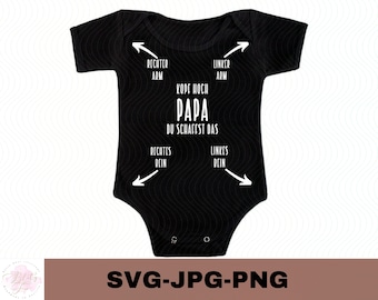 Papa du schaffst das | Dad you can do this | Plotterdatei | Cut files for Cricut | Lustiger Baby Strampler | Digital download - svg png jpg
