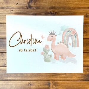 Erinnerungsbox aus Holz | Memory Box | Erinnerungskiste | Baby Box | Holzkiste | Keepsake | Personalisierte Kiste | Gift Box | Dino Girl