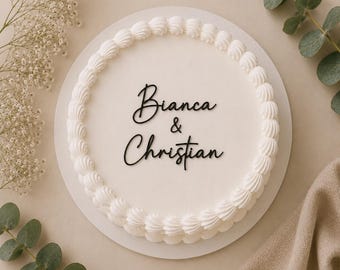 Personalized Wedding Cake Topper | Custom 3D Name Script | PLA Matt Material
