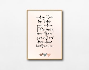 Und am Ende des Tages | Kinderbild | Kinderposter | Geschenk für Geburt | Digital Download | German Poster