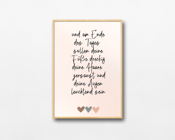 Und am Ende des Tages | Kinderbild | Kinderposter | Geschenk für Geburt | Digital Download | German Poster