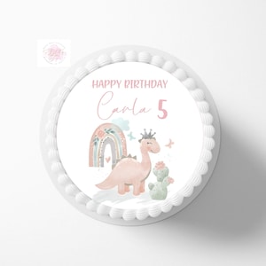 Tortenaufleger Geburtstag | Dino |  | Personalisiert mit Wunschname und Datum |  Zuckerbild | Tortendeko | Tortenbild Essbar | Fondant