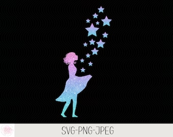 Fille étoile | Taxe Sternen | Freundschaftssprüche | Lustige Sprüche Schriftzüge | Dates du traceur | Pack | Téléchargement numérique - svg jpg png