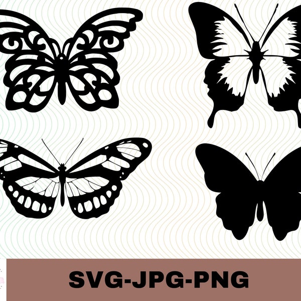 Schmetterlinge Set | Butterfly set |  Plotterdatei | Schmetterling  Aufkleber Sticker ausdrucken | Digitaler Download - svg jpg png