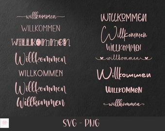 Welkom Plotter File | Knip bestand Cricut Wellcome | Silhouet Duitse Sticker Sticker | Duits | Digitale download - svg jpg png