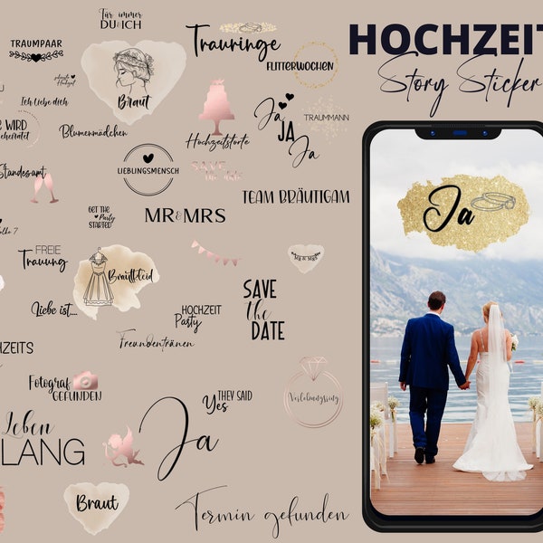 Instagram Story Sticker Hochzeit | Hochzeit instastory | Liebe |  Instagram Story | Instagram Sticker | Boho Hochzeit | Storysticker