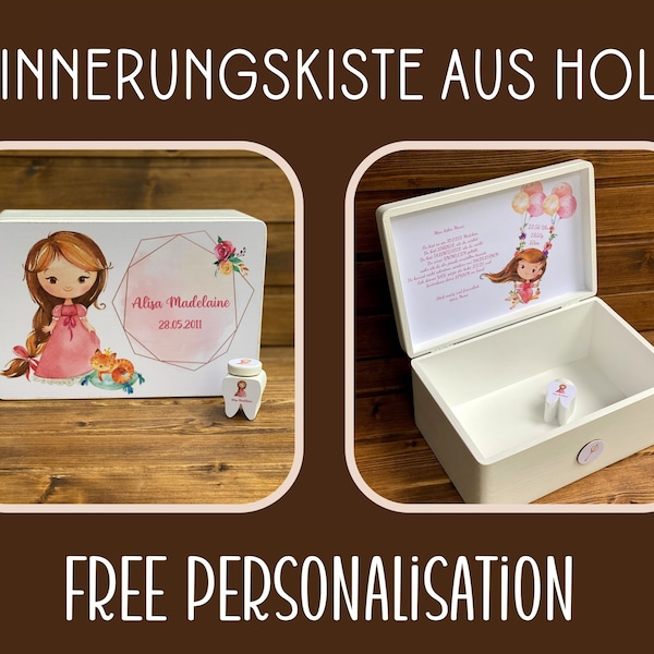Erinnerungsbox aus Holz | Memory Box | Erinnerungskiste | Baby Box | Holzkiste | Keepsake | Personalisierte Kiste | Gift Box | Storage Box